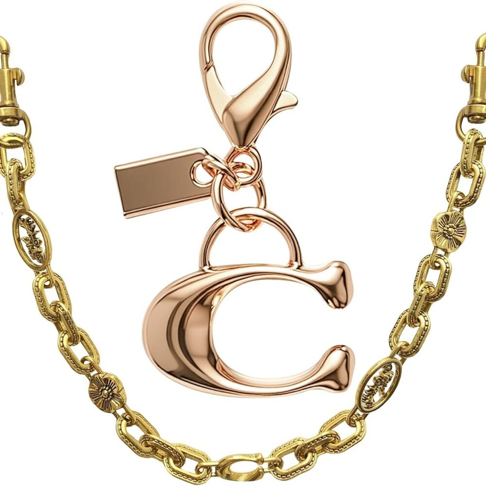 Purse Extender Chain‎ Charms Flower Shaped Women's Purse Gold Keychain Handbag